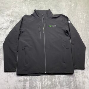 The North Face Tech Stretch Softshell Jacket Black Windwall Mens L Sage Intacct